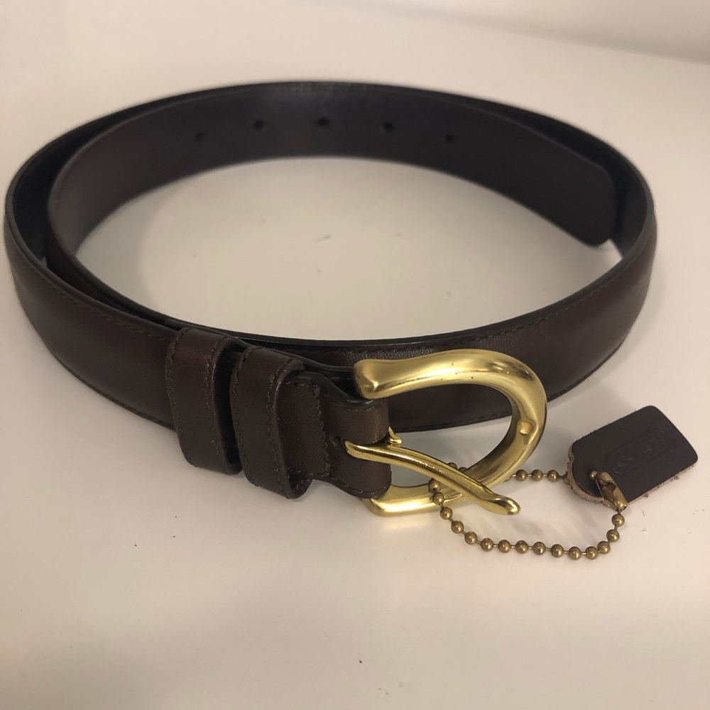 Vintage Brown Leather Belt with Hang Tag